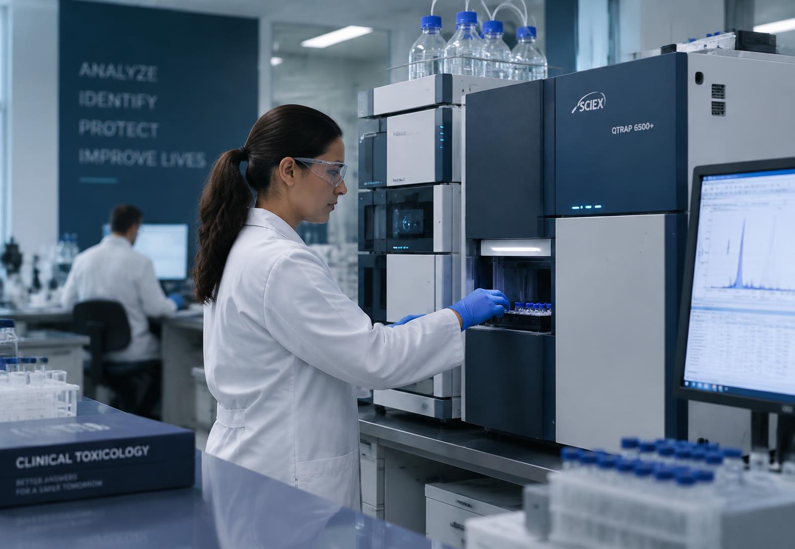 Laboratory scientist operating LC/MS analytical instrumentation at Prime Diagnostics Lab